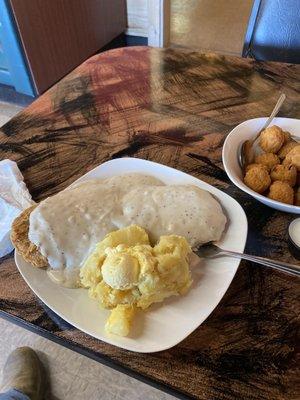 Chicken fried steak sweet potatoes