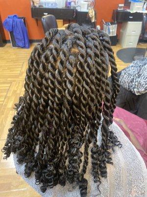 Knot less twist and knot less boxbraids