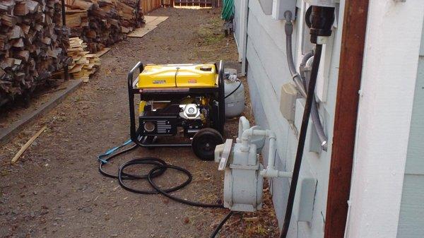 Generator deployed and hooked up, providing immunity to PG&E PSPS.