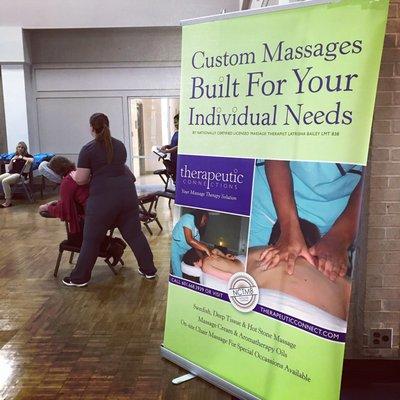 On-Site chair massage available.  Email or call 6016683939 for an estimate