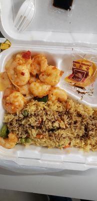 Jalapeño shrimp with fried rice totally satisfied  hats off to the cook and staff