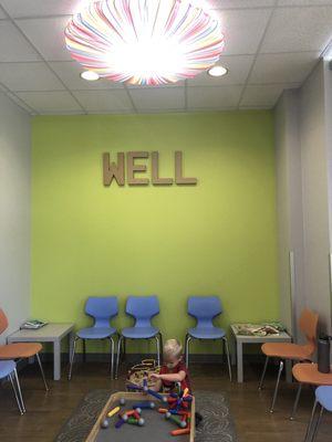 Waiting area for kids who are not sick.