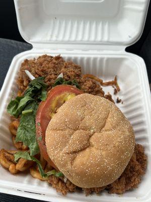 Breaded, pork tenderloin.