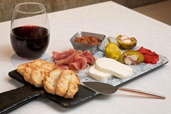 Taste of Tuscany Board + Red Wine