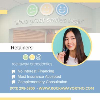 Rockaway Orthodontics provides Retainers for Adults and Kids