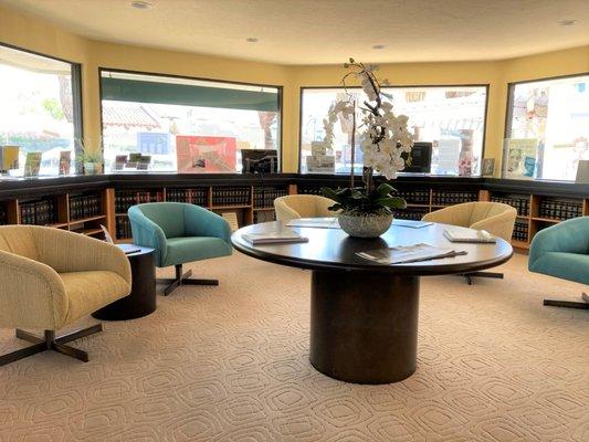 Interior of the Christian Science Reading Room in Palm Springs.  A quiet oasis to read, study, research, pray.