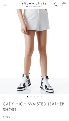 600$ leather shorts from Alice and Olivia