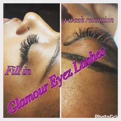 Still Lashes after4 weeks. Fill in service