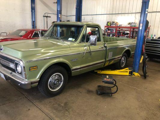 Classic truck in for minor repairs