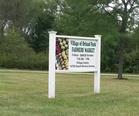 Farmers Market entrance sign