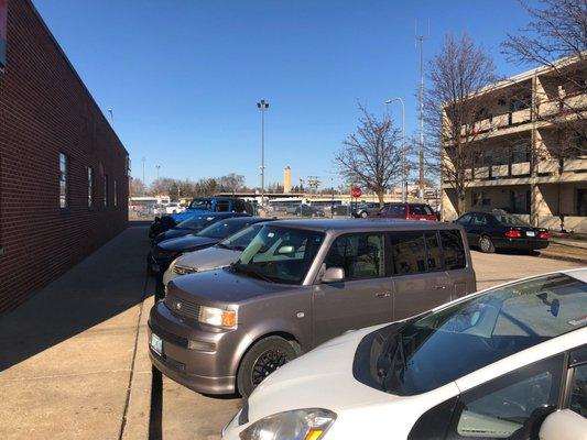 When you see the CTA bus lot,  look left or right depending on if you're going north or south