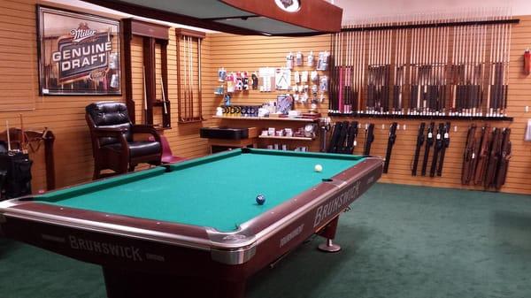 Pool tables from Brunswick and Olhausen