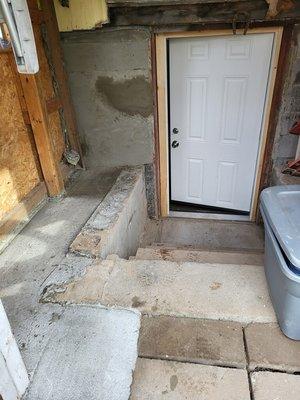 New basement door with new pad