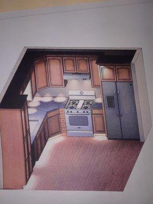 Preliminary 3D Kitchen Design.