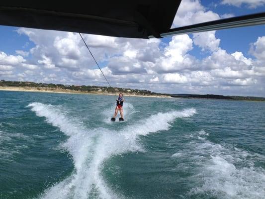 Strong boat got our newbie skiers up and out of the water in a flash