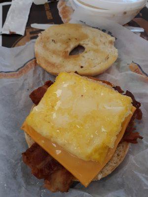 Bacon egg & cheese Bagel