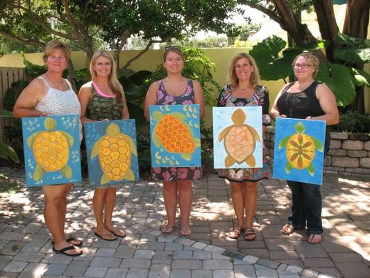 Everyone brought their own style to the paintings of these turtles.