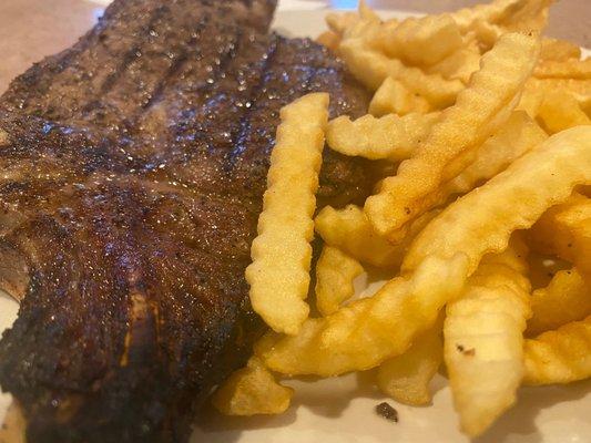 Cowboy Ribeye Steak and Fries!