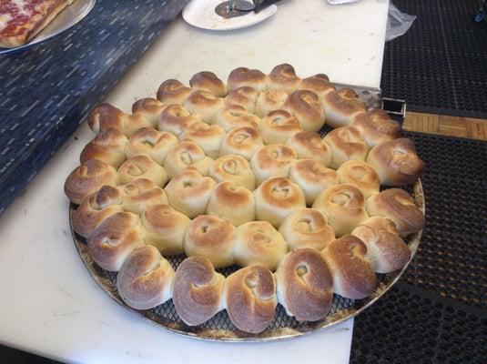 Garlic knots , hot outta the oven drizzled with garlic butter