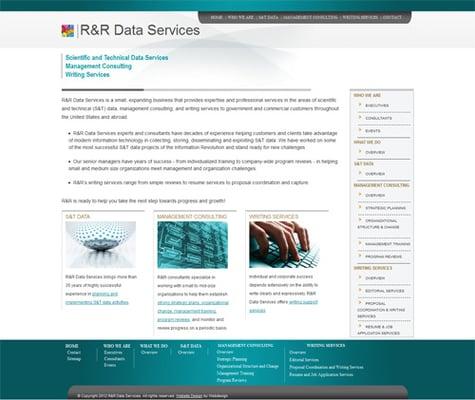 Corporate-style website for R and R Data Services