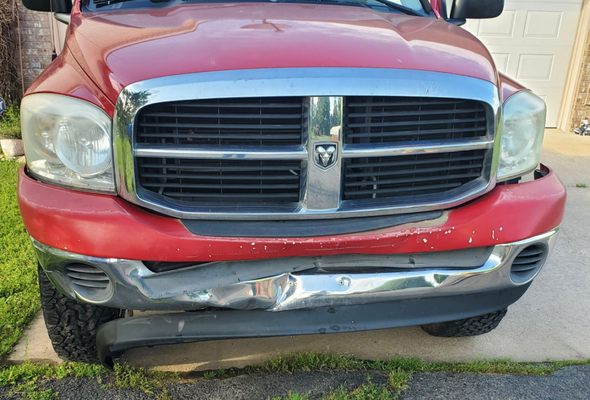 The 2007 dodge truck that  Pro Auto took the time and effort to repair.  before and after photo's are amazing.