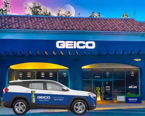 Our Storefront and Geico Vehicle!