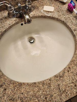 Cracked sink.