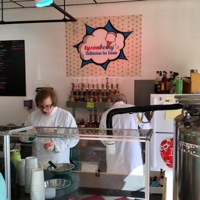 TysonBerry's Chilliscous Ice Cream, Salem. White coats and all.