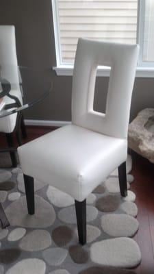 Parson chair that we customized for a customer. There was no hole in the back and they asked if we would be able to put one i...