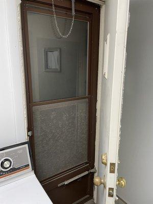 Pre-existing exterior storm door