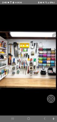 Craft room pegboard installation and set up