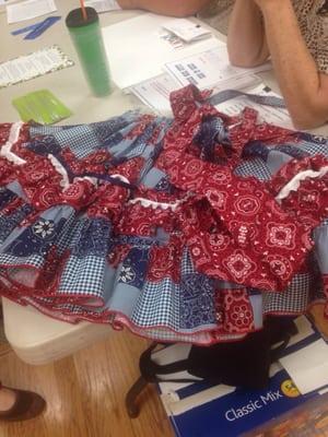 Cute club outfit skirt being considered. Red White & Blue. We love patriotic!