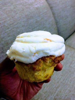 These cupcakes are amazing . Big chunks of peach