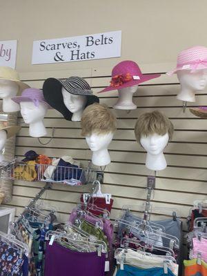 Hat area at St. Francis Thrift Shop