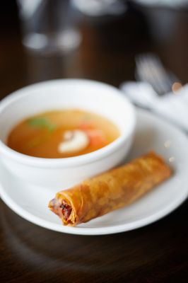 Lunch Special included tom yum soup and spring roll