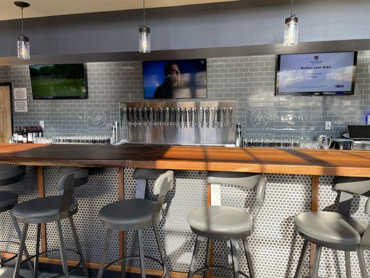 Lots of taps and very comfortable bar stools.