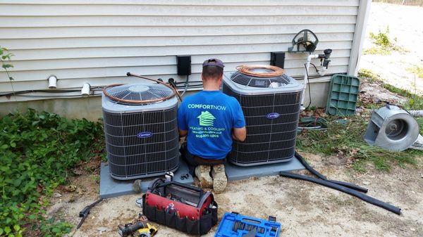 Dom working on 2 Carrier Condensers for Eric H.