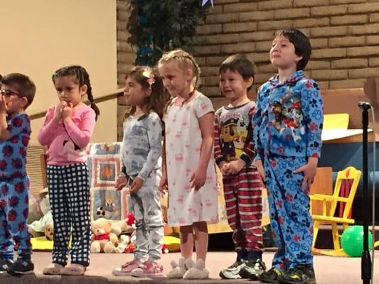 The lil munchkins performing for us during the pajama show.