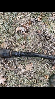 Broken pipe from the well pump