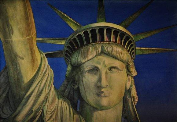 The Face of Liberty by Thomas Valenti, watercolor