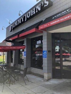 Outside dining at Jimmy John's