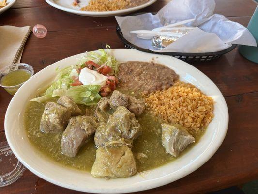 Chili verde combo plate