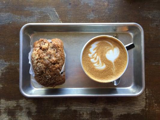 Cappuccino and apple cinnamon muffin