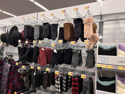 Walmart fall selection of hats and gloves