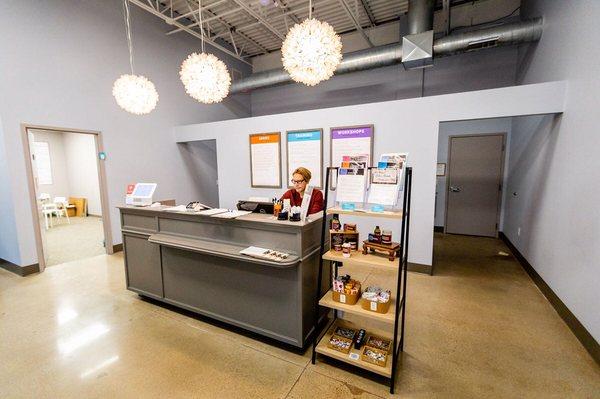 Front desk at Therapeutic Massage/Yoga Center