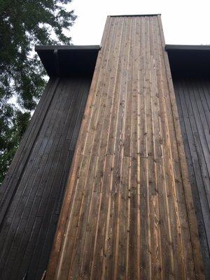 Replaced cedar siding around chimney chase