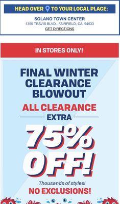 This is a complete scam! Their clearance ranks are only discounted by 1 cent! Don't even waste your time.