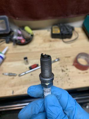 The bad spark plug I pulled out of my car the night I bought it.