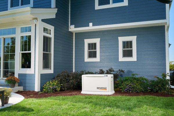 Generac's compact and sleek design fits perfectly outside any home.