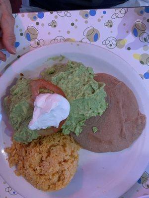 Beef chimichanga with guacamole